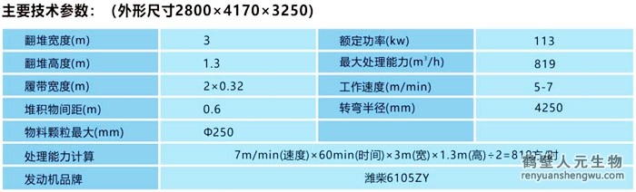 3000履带式翻堆机技术参数